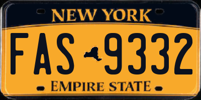 NY license plate FAS9332