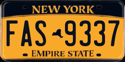 NY license plate FAS9337