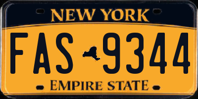 NY license plate FAS9344