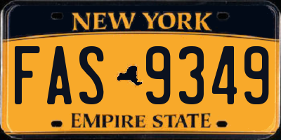 NY license plate FAS9349
