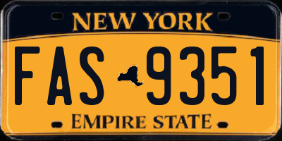 NY license plate FAS9351