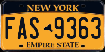 NY license plate FAS9363