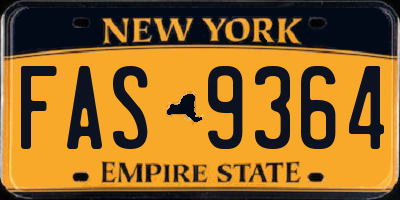 NY license plate FAS9364