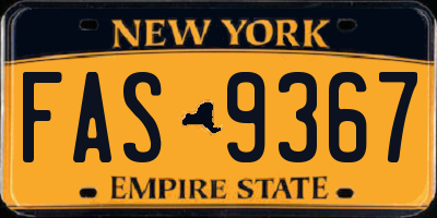 NY license plate FAS9367