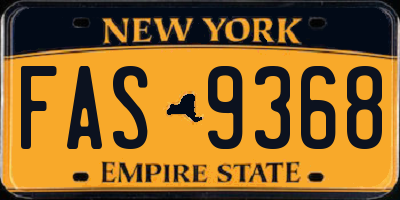 NY license plate FAS9368