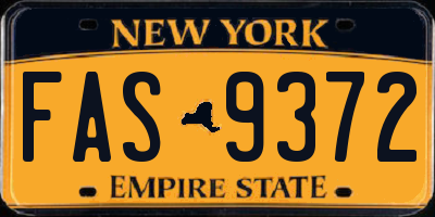 NY license plate FAS9372