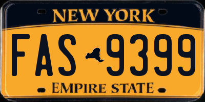 NY license plate FAS9399