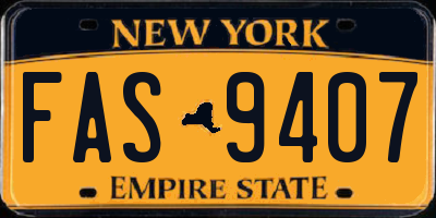 NY license plate FAS9407
