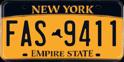 NY license plate FAS9411