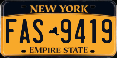 NY license plate FAS9419