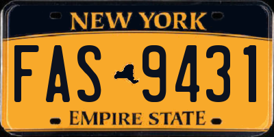 NY license plate FAS9431