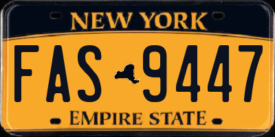 NY license plate FAS9447