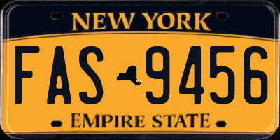 NY license plate FAS9456