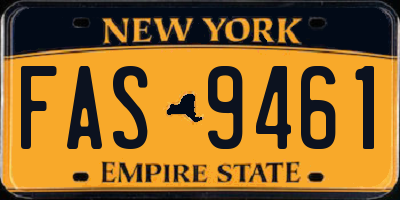 NY license plate FAS9461
