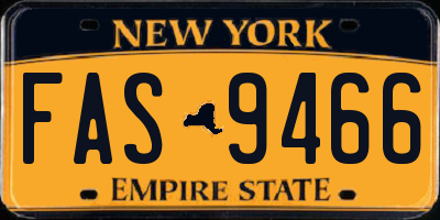 NY license plate FAS9466