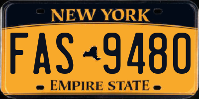 NY license plate FAS9480