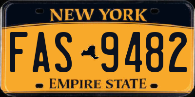 NY license plate FAS9482