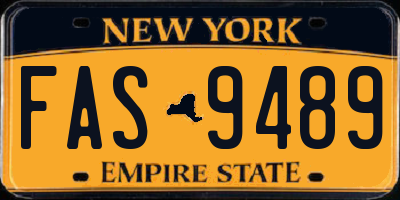 NY license plate FAS9489
