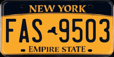 NY license plate FAS9503