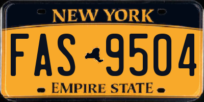 NY license plate FAS9504