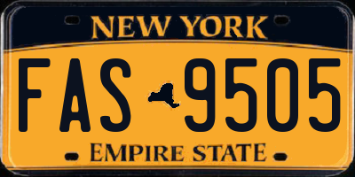 NY license plate FAS9505
