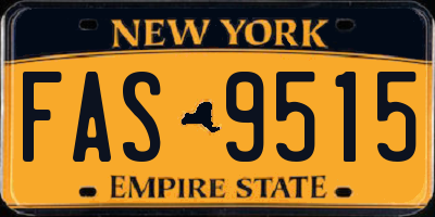 NY license plate FAS9515