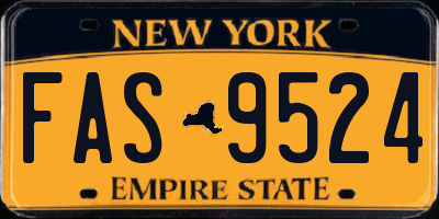 NY license plate FAS9524