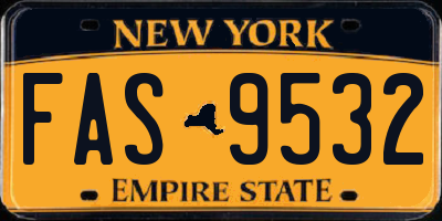 NY license plate FAS9532