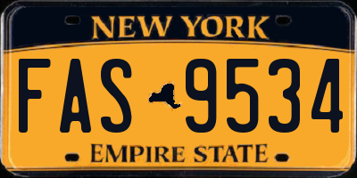 NY license plate FAS9534