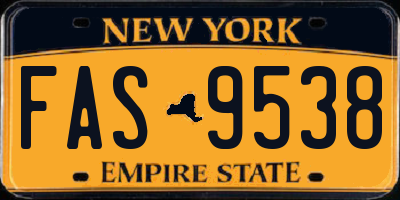 NY license plate FAS9538