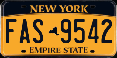 NY license plate FAS9542