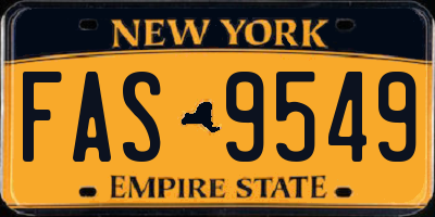 NY license plate FAS9549