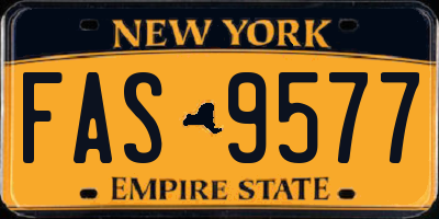 NY license plate FAS9577