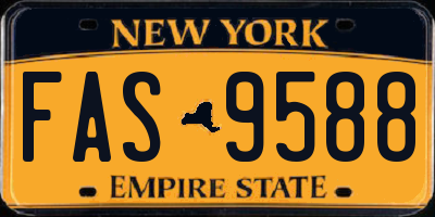 NY license plate FAS9588
