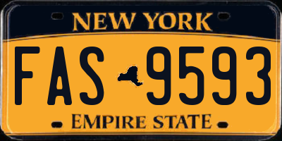 NY license plate FAS9593