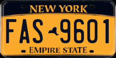 NY license plate FAS9601