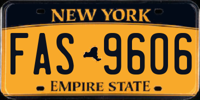 NY license plate FAS9606