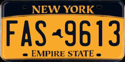 NY license plate FAS9613
