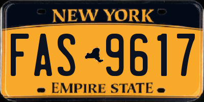 NY license plate FAS9617