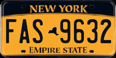 NY license plate FAS9632