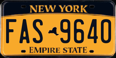 NY license plate FAS9640