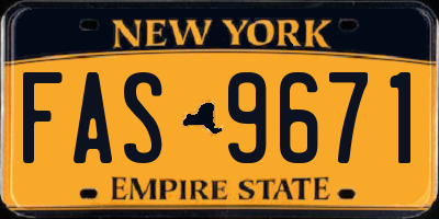 NY license plate FAS9671
