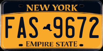 NY license plate FAS9672