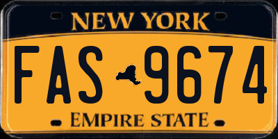 NY license plate FAS9674