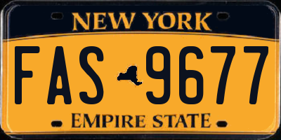 NY license plate FAS9677