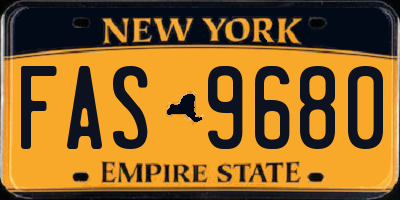 NY license plate FAS9680