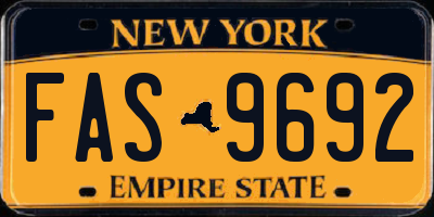 NY license plate FAS9692