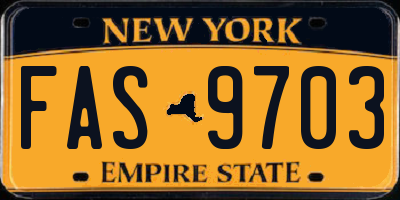 NY license plate FAS9703