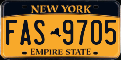 NY license plate FAS9705