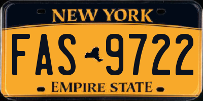 NY license plate FAS9722